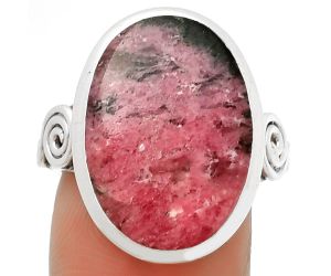 Natural Rhodonite Ring size-8 SDR188208 R-1062, 14x20 mm