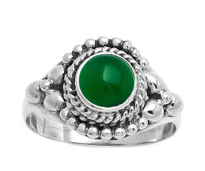 Natural Green Onyx Ring size-9 SDR188229 R-1286, 7x7 mm