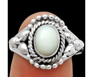 Natural White Opal Ring size-9 SDR188263 R-1286, 6x8 mm