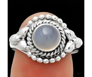 Natural Chalcedony Ring size-8 SDR188268 R-1286, 7x7 mm