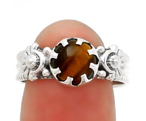 Natural Tiger Eye - Africa Ring size-8.5 SDR188283 R-1210, 8x8 mm