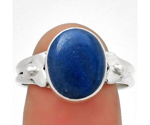 Natural Blue Quartz Ring size-8 SDR188471 R-1509, 9x12 mm