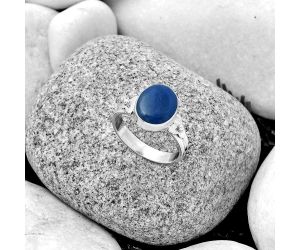 Natural Blue Quartz Ring size-8 SDR188471 R-1509, 9x12 mm