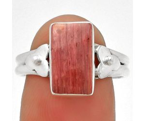 Natural Pink Tulip Quartz Ring size-8 SDR188479 R-1509, 7x12 mm