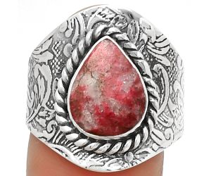 Natural Pink Thulite - Norway Ring size-8.5 SDR188513 R-1538, 9x12 mm