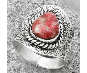 Natural Pink Thulite - Norway Ring size-8.5 SDR188513 R-1538, 9x12 mm