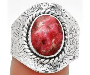 Natural Pink Thulite - Norway Ring size-8.5 SDR188536 R-1538, 9x12 mm