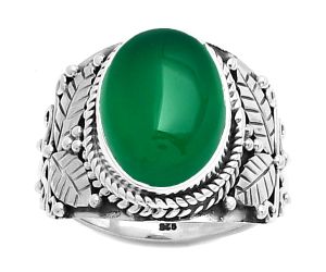 Southwest Design - Green Onyx Ring size-7.5 SDR188566 R-1387, 10x14 mm