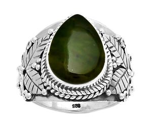 Southwest Design - Natural Chrome Chalcedony Ring size-8.5 SDR188584 R-1387, 10x14 mm