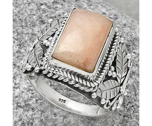 Southwest Design - Pink Scolecite Ring size-8 SDR188591 R-1387, 9x13 mm