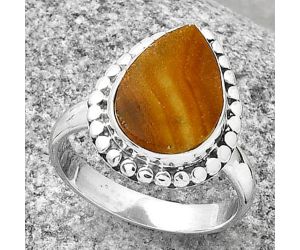 Natural Brown Fluorite Ring size-7.5 SDR188597 R-1071, 10x14 mm