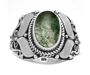 Natural Green Aventurine Ring size-7 SDR188643 R-1507, 7x11 mm