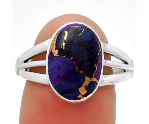 Copper Purple Turquoise - Arizona Ring size-8.5 SDR188657 R-1003, 9x13 mm