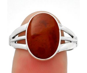 Natural Red Moss Agate Ring size-9 SDR188658 R-1003, 10x14 mm