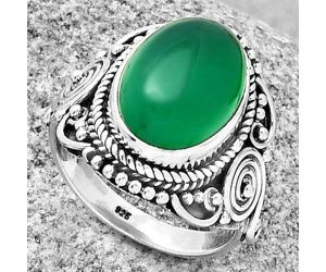 Natural Green Onyx Ring size-8 SDR188729 R-1291, 10x14 mm