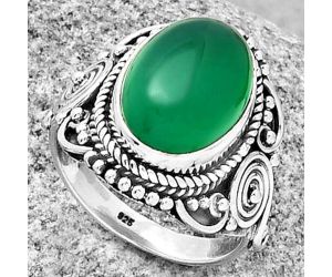 Natural Green Onyx Ring size-8.5 SDR188734 R-1291, 10x14 mm