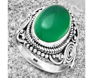 Natural Green Onyx Ring size-8 SDR188736 R-1291, 10x14 mm