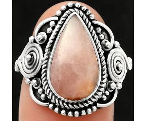 Natural Pink Scolecite Ring size-8 SDR188739 R-1291, 9x15 mm