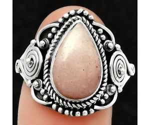 Natural Pink Scolecite Ring size-8.5 SDR188740 R-1291, 8x14 mm
