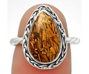 Natural Coquina Fossil Jasper - India Ring size-6 SDR188988 R-1142, 9x14 mm