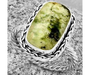Natural Chrome Chalcedony Ring size-9 SDR189093 R-1142, 10x16 mm