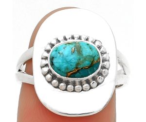 Copper Blue Turquoise - Arizona Ring size-7.5 SDR189114 R-1458, 6x8 mm