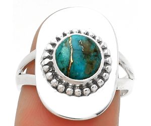Copper Blue Turquoise - Arizona Ring size-7.5 SDR189124 R-1458, 8x8 mm