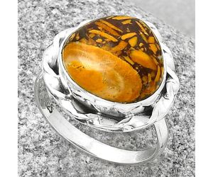 Natural Coquina Fossil Jasper - India Ring size-9 SDR189184 R-1083, 14x14 mm