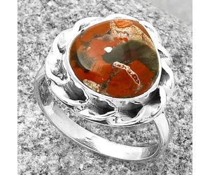Natural Red Brecciated Jasper Ring size-8 SDR189186 R-1083, 12x12 mm
