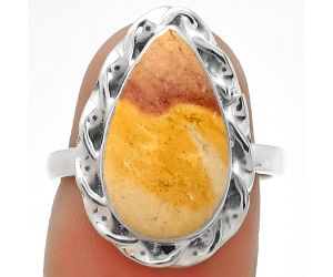 Natural Mookaite Ring size-7 SDR189199 R-1083, 10x16 mm