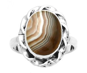 Natural Banded Onyx Ring size-7 SDR189221 R-1083, 10x13 mm