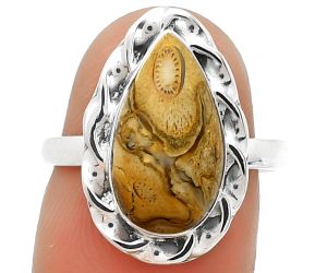 Natural Rock Calcy Ring size-7 SDR189223 R-1083, 8x15 mm
