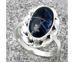 Natural Sodalite Ring size-8 SDR189261 R-1083, 9x15 mm