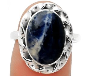 Natural Sodalite Ring size-8 SDR189263 R-1083, 10x15 mm
