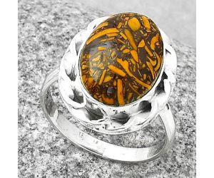 Natural Coquina Fossil Jasper - India Ring size-9 SDR189289 R-1083, 12x16 mm