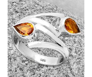 Lab Created Padparadscha Sapphire Ring size-8 SDR189470 R-1144, 7x5 mm