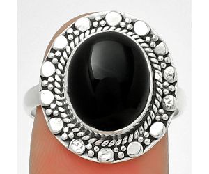 Natural Black Onyx - Brazil Ring size-7.5 SDR189858 R-1399, 10x12 mm