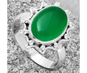 Natural Green Onyx Ring size-9.5 SDR189903 R-1189, 10x14 mm