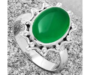Natural Green Onyx Ring size-7.5 SDR189912 R-1189, 10x14 mm