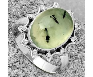 Natural Prehnite Ring size-9.5 SDR189914 R-1189, 11x15 mm