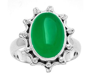 Natural Green Onyx Ring size-9 SDR189926 R-1189, 10x14 mm