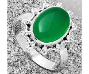 Natural Green Onyx Ring size-9 SDR189926 R-1189, 10x14 mm