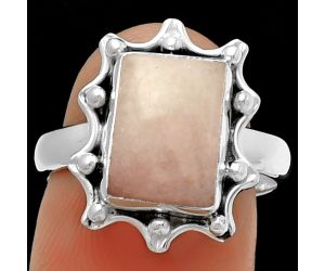 Natural Pink Scolecite Ring size-7.5 SDR189928 R-1189, 8x11 mm