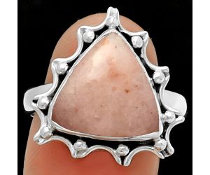 Natural Pink Scolecite Ring size-9 SDR189929 R-1189, 13x14 mm