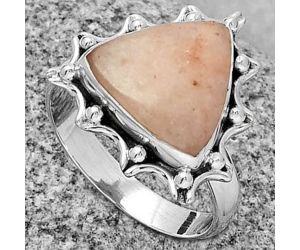 Natural Pink Scolecite Ring size-9 SDR189929 R-1189, 13x14 mm