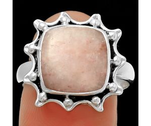 Natural Pink Scolecite Ring size-8.5 SDR189931 R-1189, 12x12 mm