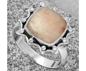 Natural Pink Scolecite Ring size-8.5 SDR189931 R-1189, 12x12 mm