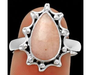 Natural Pink Scolecite Ring size-9 SDR189932 R-1189, 8x14 mm