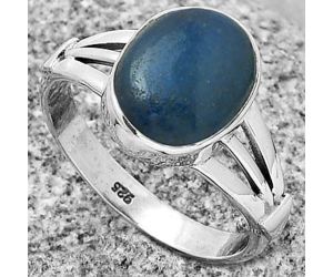 Natural Blue Quartz Ring size-9 SDR189940 R-1535, 9x12 mm