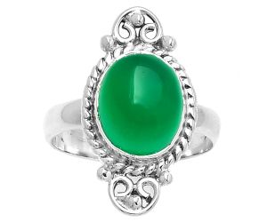 Natural Green Onyx Ring size-7 SDR189945 R-1500, 10x12 mm